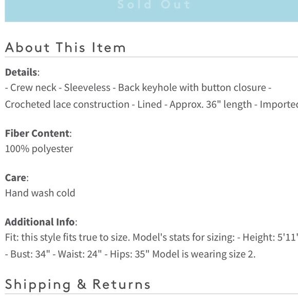 NWT Jessica Simpson Crocheted Lace Dress - Picture 4 of 8